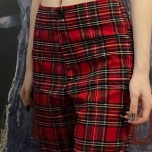 Brandy Melville Black and Red Punk Tartan Pants